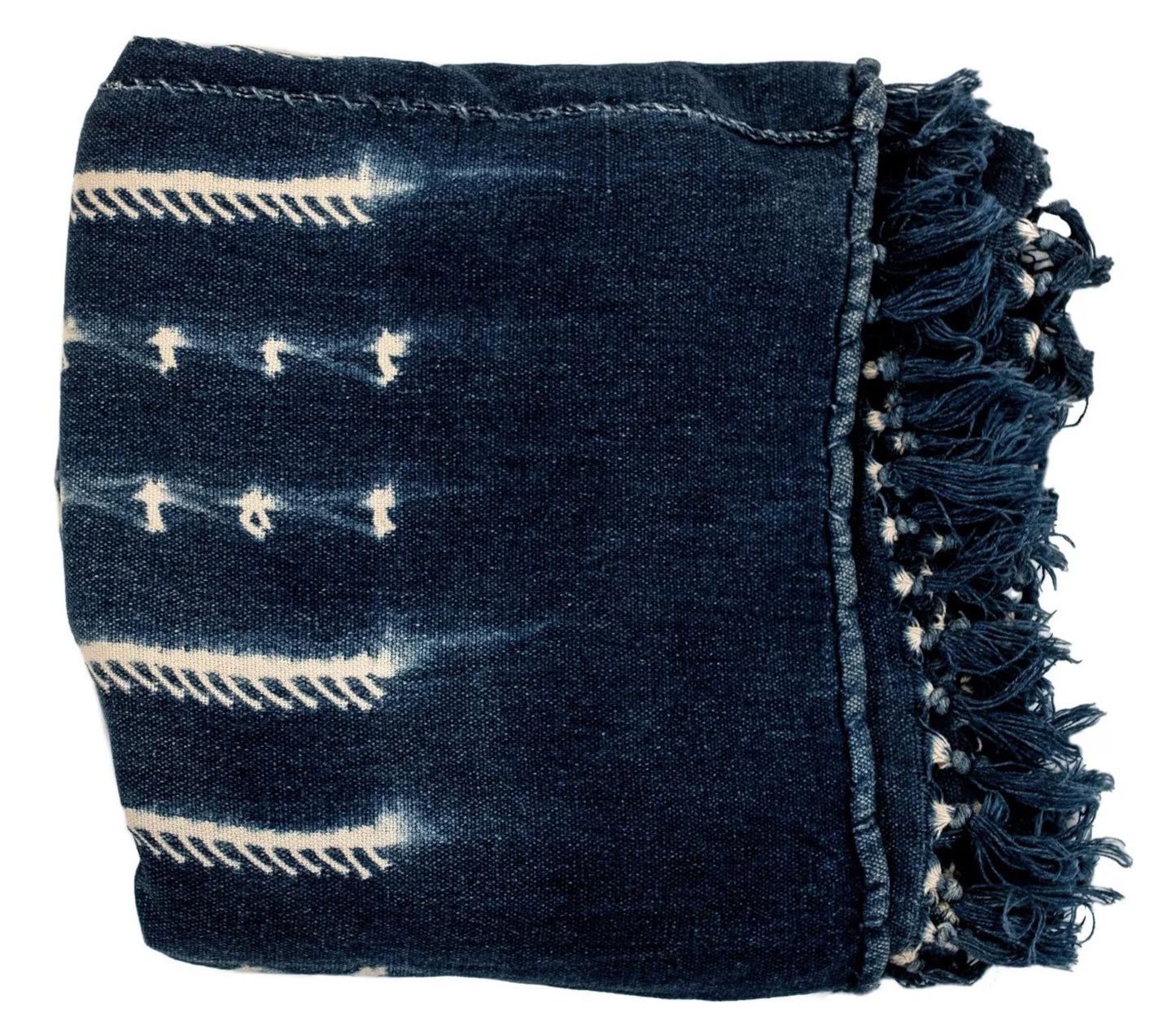 Vintage West African Indigo Mudcloth: Handmade Cotton Table Runner