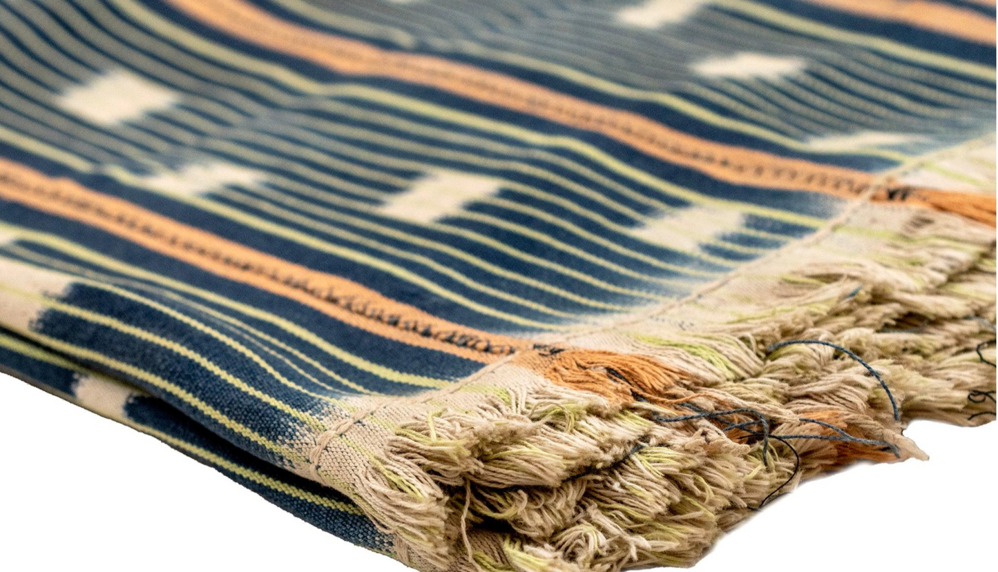 Vintage Bondoukou Indigo Cloth: West African Cotton Textile