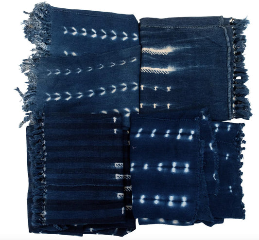 Vintage West African Indigo Mudcloth: Handmade Cotton Table Runner