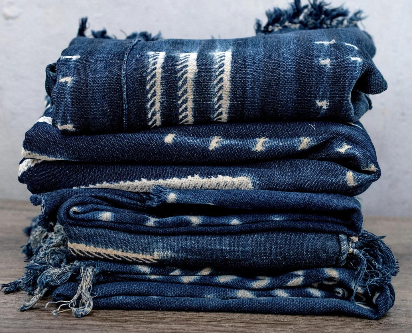 Vintage West African Indigo Mudcloth: Handmade Cotton Table Runner